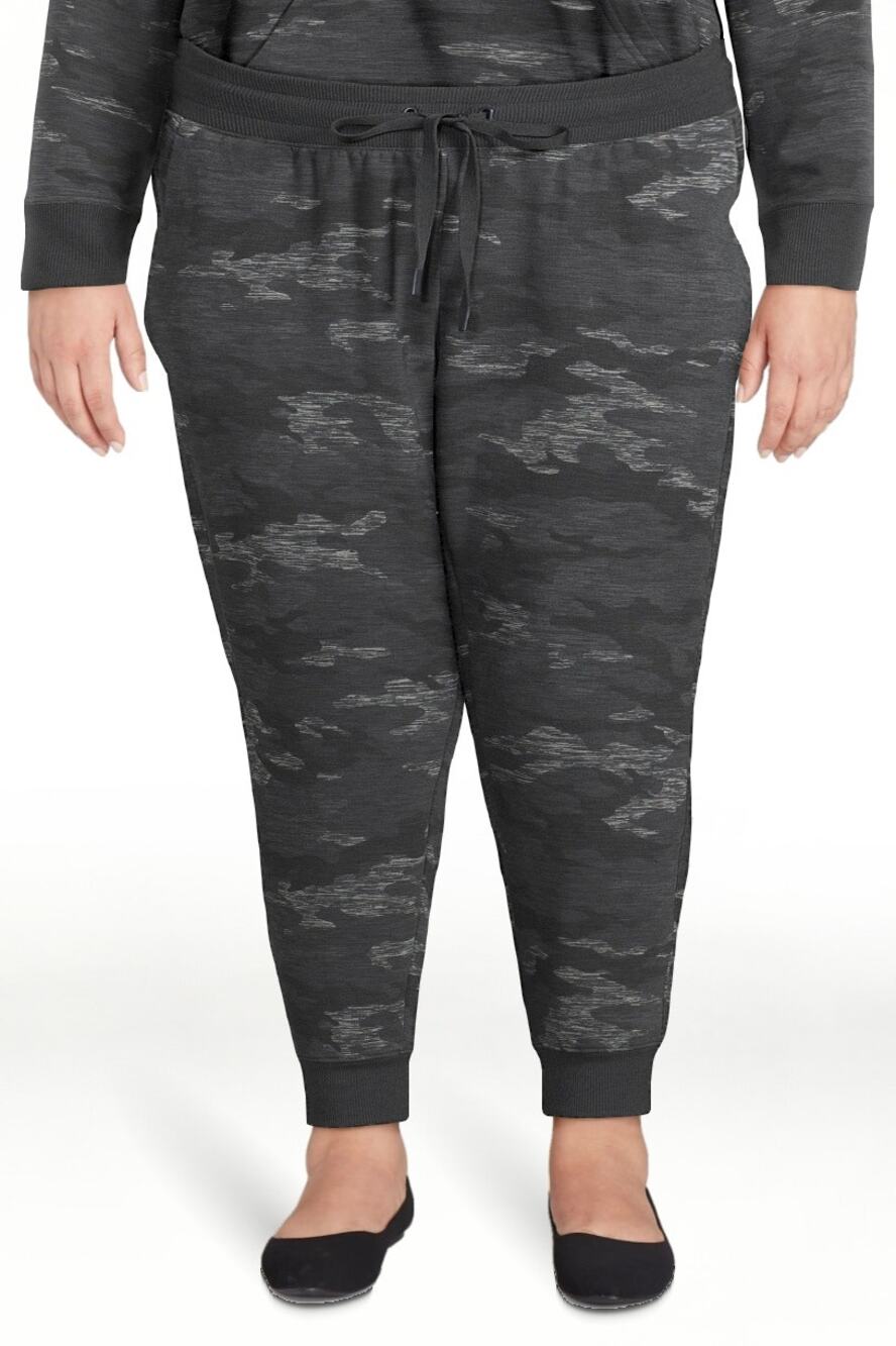 Athletic Works 3XL Black Gray Camo Women's Soft Joggers SweatPants 3X XXXL NEW